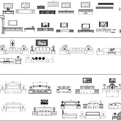 cad立面家具模块CAD图纸I