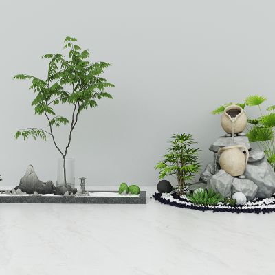 现代园艺景观小品，流水水景，进门玄关景观石，公园假山水景