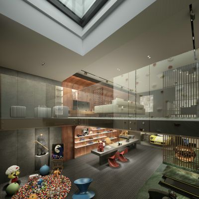 现代地下室娱乐空间