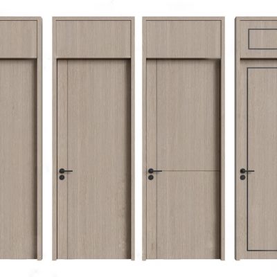 现代通顶门房门3d模型下载