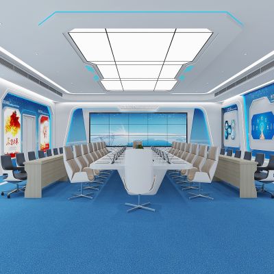 现代智慧大厅，智慧展厅，科技指挥中心，led电子屏，电子屏展示墙，查询机