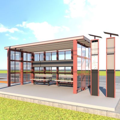 现代风格 公交站亭   室外