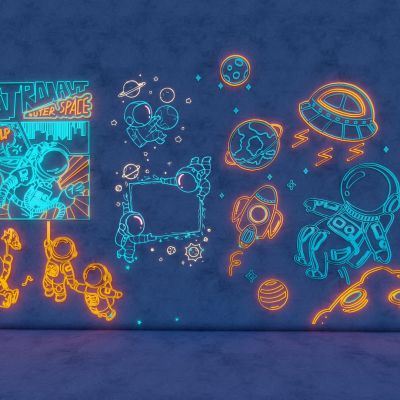 商业霓虹灯 立面装饰霓虹灯 氛围灯 太空题材霓虹灯 宇航员霓虹灯 室内装修霓虹灯