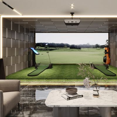 现代影音室，高尔夫，休闲区，娱乐室