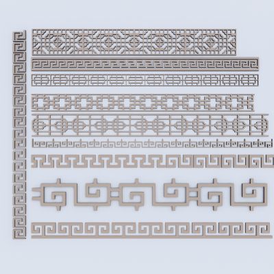 中式民族雕花 圈边花纹 花边 雕刻 古建走廊装饰 古建花雕 万字纹 雕花构件