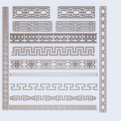 中式民族雕花 圈边花纹 花边 雕刻 古建走廊装饰 古建花雕 万字纹 雕花构件