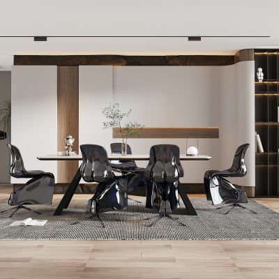 现代轻奢餐厅餐桌椅组合