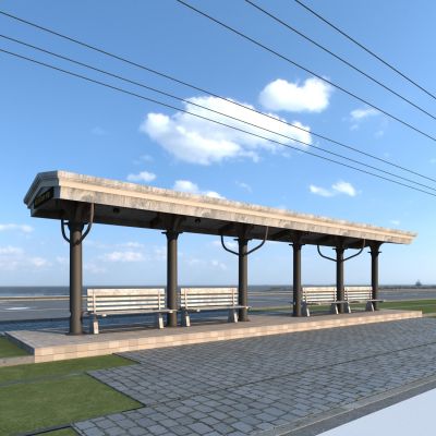 欧式风格 公交站亭 