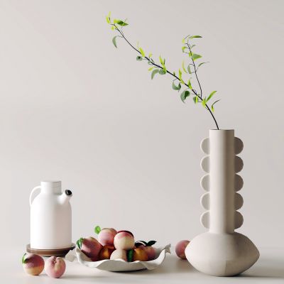 现代桃子 花瓶3D模型