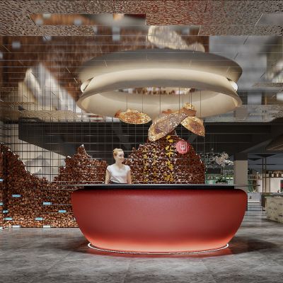 新中式餐厅接待前台