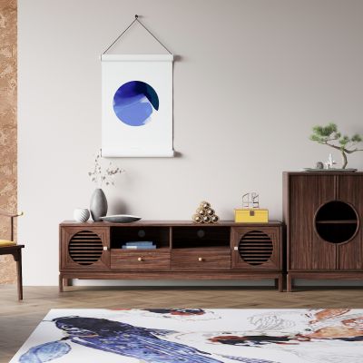 新中式实木电视柜组合