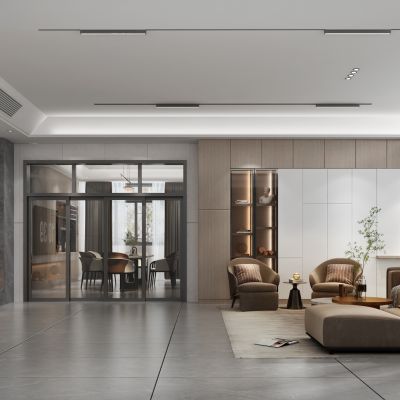 现代无主灯客餐厅