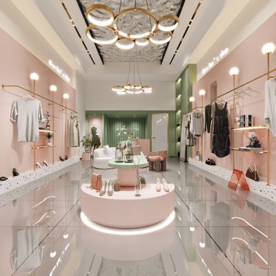 现代服装店，服装店，门头，轻奢服装店