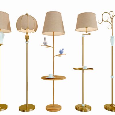 现代金属落地灯组合