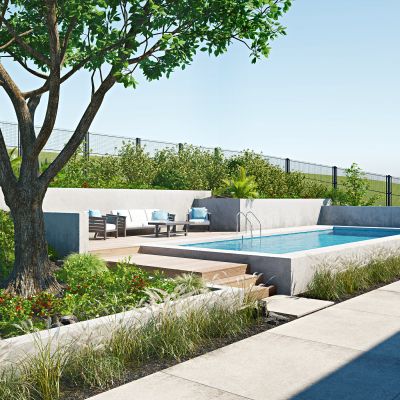 现代花园露天游泳池