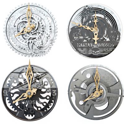 现代机械齿轮挂钟，石英钟，