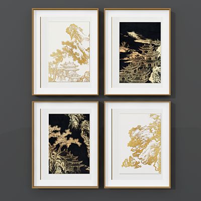 新中式建筑装饰挂画