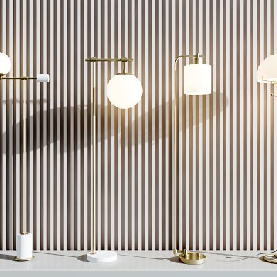 现代金属落地灯组合