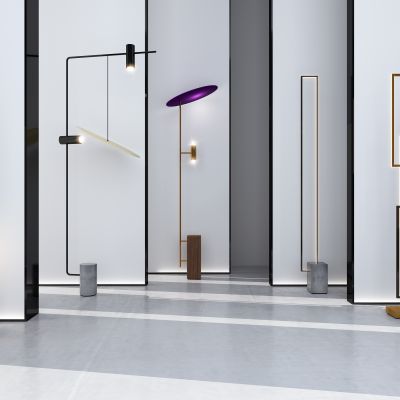 现代创意落地灯3D模型