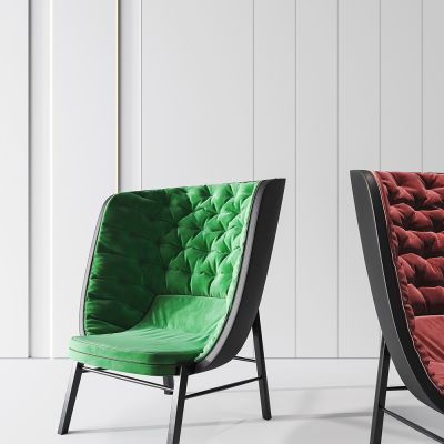 现代皮革休闲椅,绒面座椅,布艺座椅,单椅单人沙发3D模型