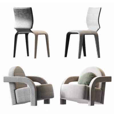 现代休闲单椅组合