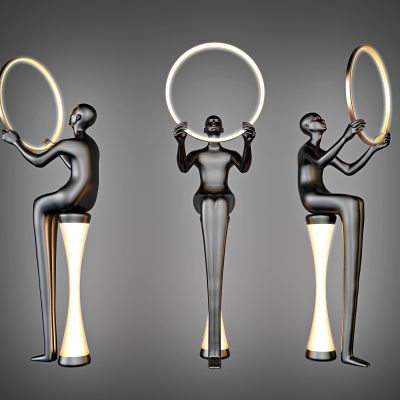 现代金属人物落地灯