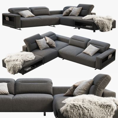 现代转角多人沙发