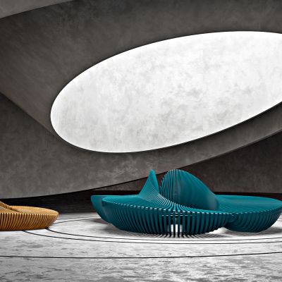 现代异形公共座椅，沙发