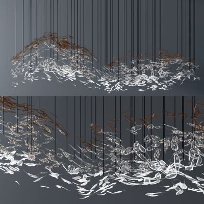 新中式异形大型水晶吊灯