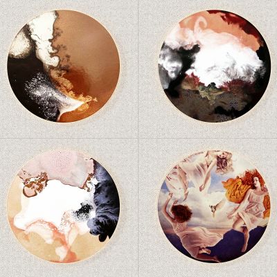 新中式圆形抽象挂画，装饰画