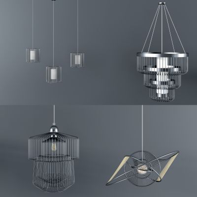 现代铁艺吊灯组合