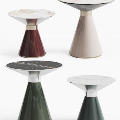 现代轻奢圆形边几边几灯几无灯3D模型