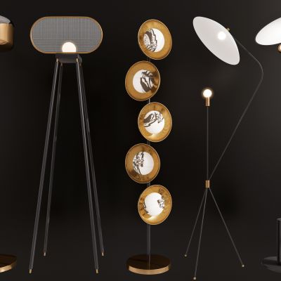 现代金属落地灯组合
