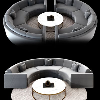 现代布艺异形形沙发茶几