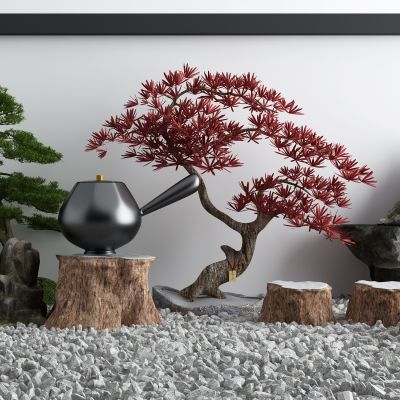 新中式红枫树景观小品