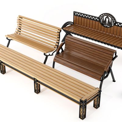 欧式铁艺户外公共椅长条椅