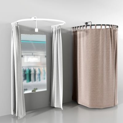 现代试衣间 布帘 拉帘
