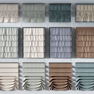 现代布艺窗帘 卷帘 罗马帘