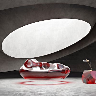 现代透明异形沙发，公共座椅