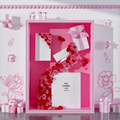 现代橱窗 美陈 节日装饰品