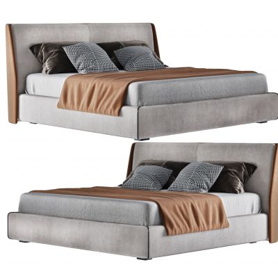 欧式轻奢，皮革双人床