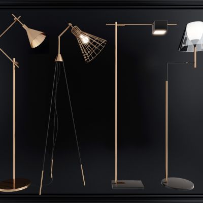 现代轻奢落地灯组合3D模型