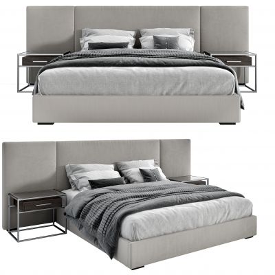 现代双人床床头柜 床具