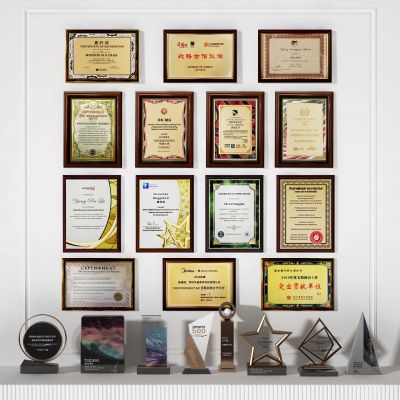 现代奖状 奖杯 荣誉证书