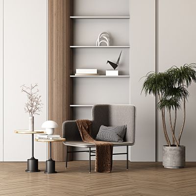 现代休闲椅  边几组合