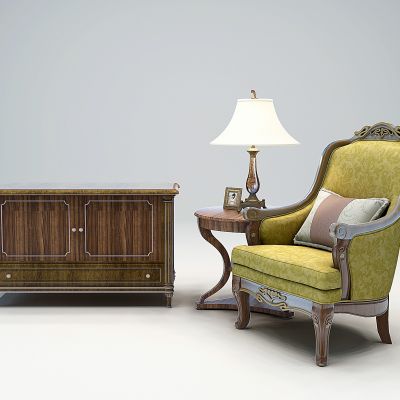 欧式装饰柜，单人沙发