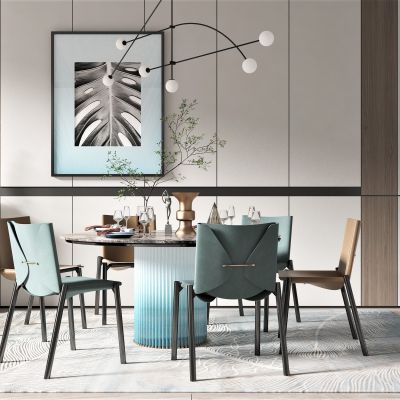 现代餐桌椅组合
