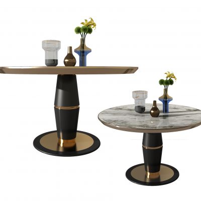 现代大理石圆形餐桌