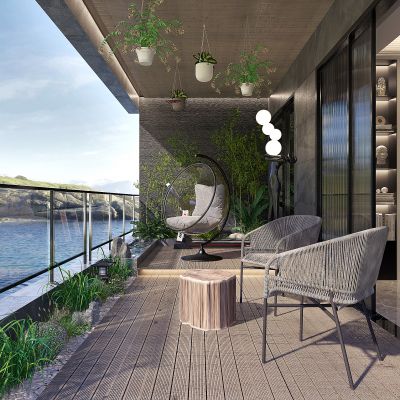 现代阳台户外