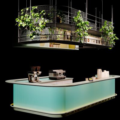 工业风咖啡厅水吧台服务台操作台